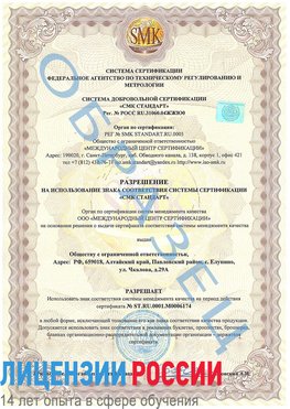 Образец разрешение Гай Сертификат ISO 22000